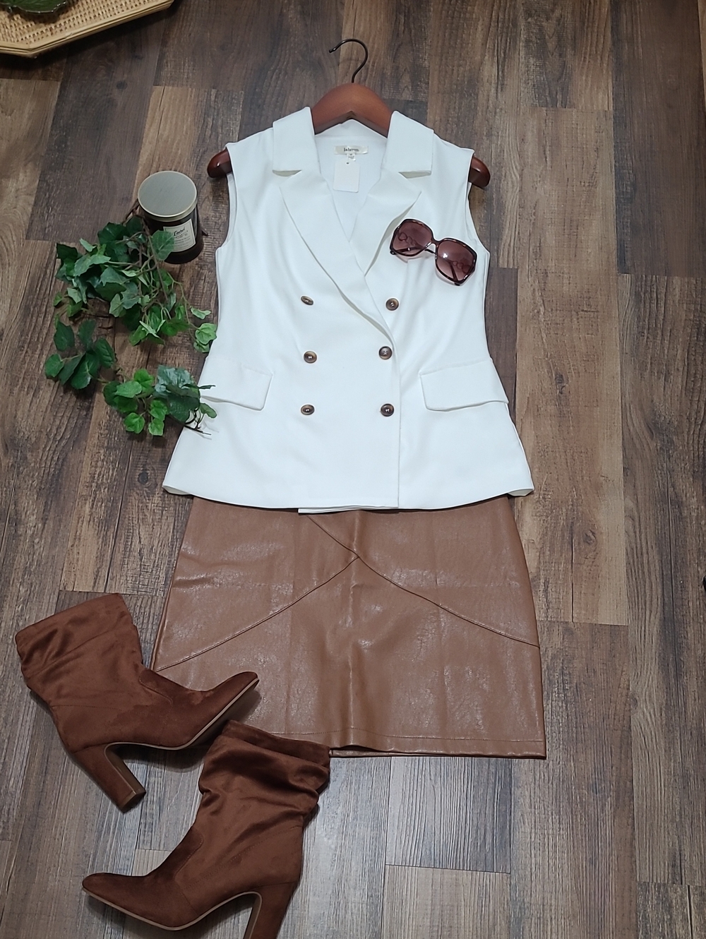 Tailored Ivory Double Breasted Vest